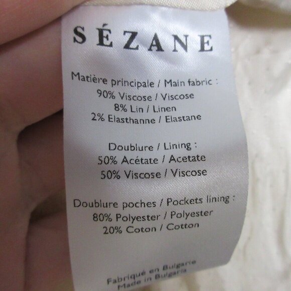 Sezane Christie Jacket Women Blazer 40 Butter Yellow Linen Career Preppy 766 - Picture 4 of 16